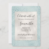 Invitation Pailleté imprimé léopard bleu menthe (Devant)