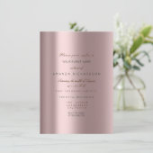 Invitation Pailleté Métallisé Or Noir Confettis Rose Mauve (Debout devant)