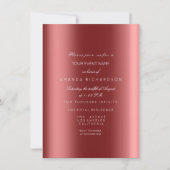 Invitation Pailleté Métallisé Or Noir Sépia Confettis Bourgog (Devant)