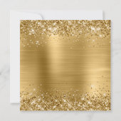 Invitation Pailleté Or Brossé Feuille Métal Glam 30e Annivers (Dos)