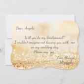 Invitation Pailleté or élégant Bokeh, Demoiselle d'honneur si (Dos)