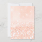 Invitation Pailleté pastel corail pêche mariage fille anniver (Dos)