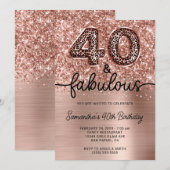 Invitation Pailleté Rose Gold Léopard 40 et Fabuleux (Devant / Derrière)