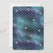 Invitation Pailleté Sirène Bleu Aqua Argenté (Dos)