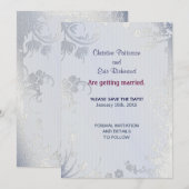 Invitation Pailletée d'Argent (Devant / Derrière)