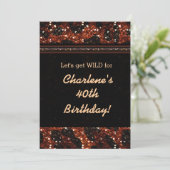 Invitation Pailletée Glamour Léopard Guépard (Debout devant)