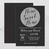 Invitation pailletée noire et argentée pour pendai (Devant / Derrière)