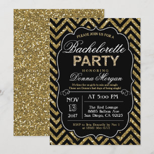 Invitation pailletée noire et or pour l'enterremen