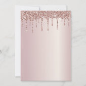 Invitation pailletée or rose pour 21e anniversaire (Dos)