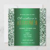 Invitation Pailletée pour Fête de Fêtes Verte (Dos)