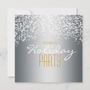 Invitation pailletée pour fête de vacances argenté