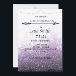 Invitation pailletée violette pour Sweet 16 / Soir<br><div class="desc">Invitation de fête personnalisée moderne et chic avec paillettes violettes pour anniversaire sweet-16, enterrement de vie de jeune fille, anniversaire d'elle, soirée cocktail, douche de mariée... .tous les éléments de design pour cette carte d'invitation sont personnalisables. Personnalisez-la ou cliquez sur le bouton "Personnaliser" pour accéder à l'outil de conception où...</div>