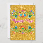 Invitation Paillette Florale pour Premier Annivers (Dos)
