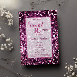 Invitation Paillette rose violet moderne tendance Sweet 16<br><div class="desc">Une élégante parties scintillant moderne violet et rose girly tendance paillette luxe à la mode Sweet 16 Invitation. Cette parties scintillant girly bordeaux et paillette rose sophistiquée invitation de fête de 16 ans sont parfaits pour toute fille élégante et sophistiquée à la mode. Ce design est parfait pour un événement...</div>