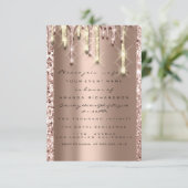 Invitation Paillettes 3D Drips Rose Mariage Douce 16e Brillan (Debout devant)