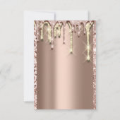 Invitation Paillettes 3D Drips Rose Mariage Douce 16e Brillan (Dos)