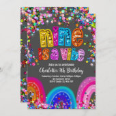 Invitation Paillettes Arc-en-ciel Sequins 9 est une invitatio (Devant / Derrière)