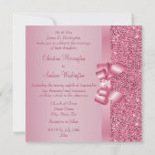 Invitation Paillettes, arc et noces de diamant roses (Dos)