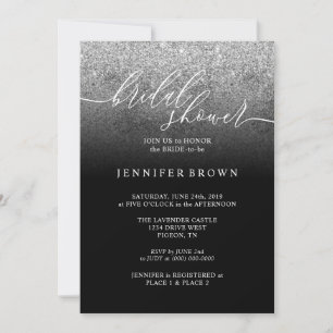 Invitation Paillettes Argent Signature de la Mariée SPARKle