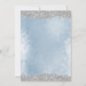 Invitation Paillettes Argentées Bleu Mariage  (Dos)