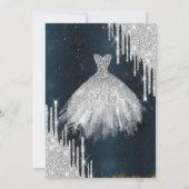 Invitation Paillettes argentées Cool Drips, Robe Bleu foncé S (Dos)