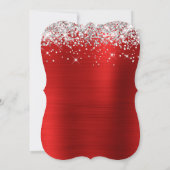 Invitation Paillettes Argentées Fête Rouge Douce 16 (Dos)