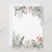 Invitation Paillettes argentées gouttes, robe hiver fleurs do (Dos)