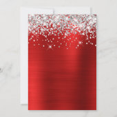 Invitation Paillettes Argentées Rouge Clair Feuille 40 et Fab (Dos)