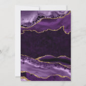 Invitation Paillettes d'agate violettes et dorées pour un Swe (Dos)