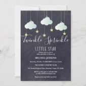 Invitation Paillettes de Baby shower à poinçon (Devant)