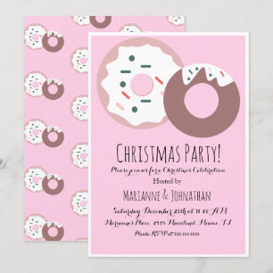 Invitation Paillettes de beignet de Noël Thème de vacances
