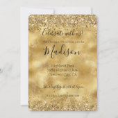 Invitation Paillettes de confettis dorés scintillants   (Devant)