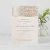 Invitation Paillettes de Faux Argent Élégantes Aspect Lin Bei (Debout devant)