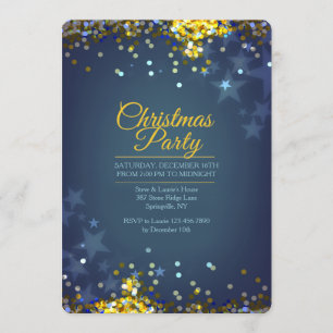 Invitation Paillettes de Fête de Noël