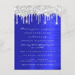 Invitation Paillettes de gouttes de scintillement d'argent Ma