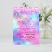 Invitation Paillettes de mariage rose 16ème anniversaire (Debout devant)