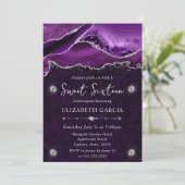 Invitation Paillettes de quartz agate violet et argent pour u (Debout devant)