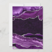 Invitation Paillettes de quartz agate violet et argent pour u (Dos)