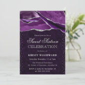 Invitation Paillettes de quartz agate violet et argent pour u (Debout devant)