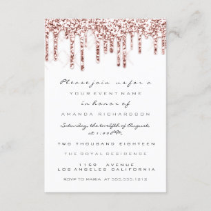 Invitation Paillettes de rose blanche pour mariage douce 16èm