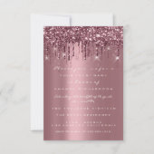 Invitation Paillettes de rose de gouttes de mariage de 16 ans (Devant)