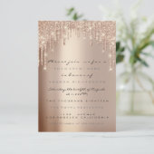 Invitation Paillettes de rose de gouttes de mariage de luxe d (Debout devant)
