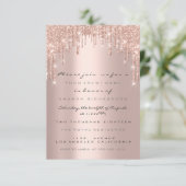 Invitation Paillettes de rose de gouttes de mariage de luxe d (Debout devant)