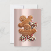 Invitation Paillettes de rose dorée pour la veille de Noël (Dos)