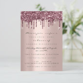 Invitation Paillettes de rose en or  Bridal 16ème anniversair (Debout devant)