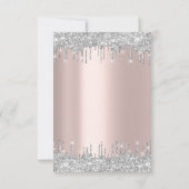 Invitation Paillettes de Sparkle Gouttes Argent Gris Mariée D (Dos)