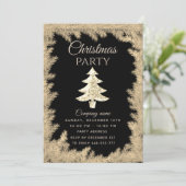 Invitation Paillettes d'or bokeh entreprise fête de Noël Invi (Debout devant)