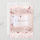 Invitation Paillettes d'or rose robe lune étoiles Quinceañera (Dos)