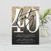 Invitation Paillettes Dorées 40e Anniversaire (Debout devant)