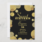 Invitation Paillettes dorées chic glamour Points Tendance Dou (Devant)